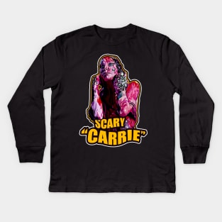 Scary Carrie Kids Long Sleeve T-Shirt